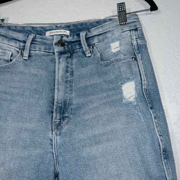 Good American Blue Good Curve Straight Leg‎ Jeans Size 6/28 - Picture 3 of 7